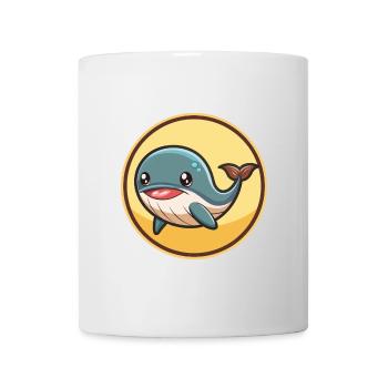 baleine kawaii dessin animé personnage animal visage d’animal - Mug blanc - blanc - Devant