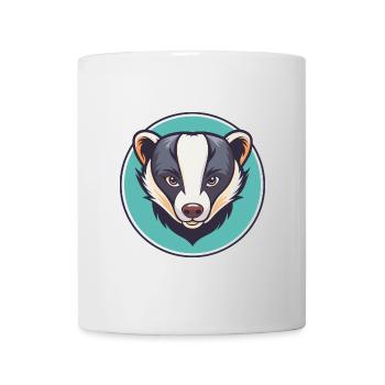 blaireau kawaii dessin animé personnage animal visage d’animal - Mug blanc - blanc - Devant