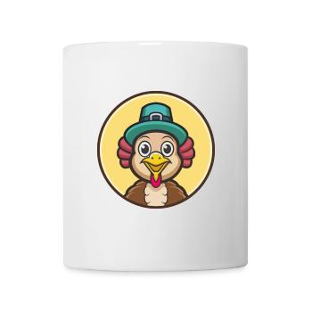 Turquie Kawaii Dessin animé Personnage Animal Animal Visage - Mug blanc - blanc - Devant