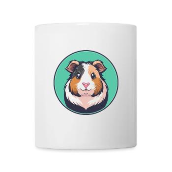 Meerschweinchen Kawaii Cartoon Figur Tier Gesicht - Tasse - Weiß - Vorne