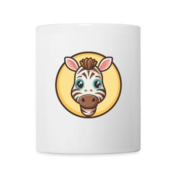 Zebra Kawaii Cartoon Figur Tier Haustier Gesicht - Tasse - Weiß - Vorne