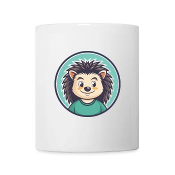 Igel Kawaii Cartoon Figur Tier Haustier Gesicht - Tasse - Weiß - Vorne