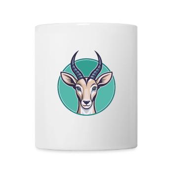 Antilope Kawaii Cartoon Figur Tier Haustier Gesicht - Tasse - Weiß - Vorne