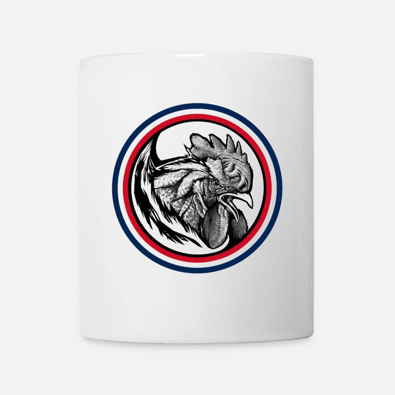 FREEBEAST Hahn Blau, Weiß & Rot - Tasse - Weiß