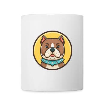 Race de chien American Bully dessin animé kawaii clipart - Mug blanc - blanc - Devant