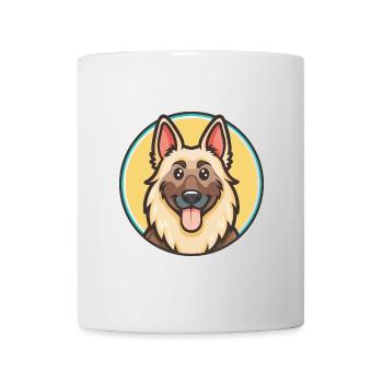 Berger afghan, race de chien, dessin animé kawaii clipart - Mug blanc - blanc - Devant