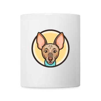 Race de chien American Hairless Terrier Dessin animé Kawaii - Mug blanc - blanc - Devant