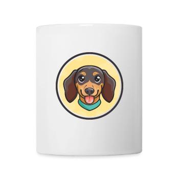 Dessin animé kawaii de race de chien de race Dachshund des Alpes - Mug blanc - blanc - Devant