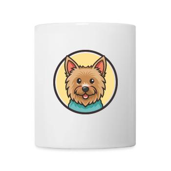 Dessin animé kawaii de race de chien terrier australien - Mug blanc - blanc - Devant