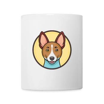 Basenji Dog Breed Cartoon Character Kawaii Clipart - Mug - white - Front
