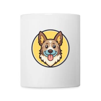 Berger Basque Race de chien Dessin animé Kawaii Clipart - Mug blanc - blanc - Devant