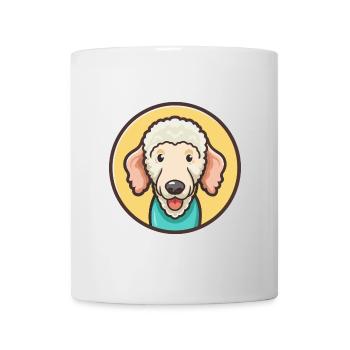 Dessin animé kawaii de race de chien Bedlington Terrier - Mug blanc - blanc - Devant