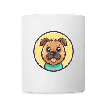 Border Terrier Chien Race Dessin animé Kawaii Clipart - Mug blanc - blanc - Devant