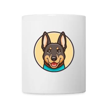 Beauceron Dog Breed Cartoon Kawaii Clipart Animal - Mug - white - Front