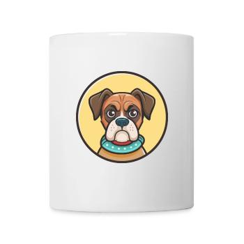 Boxer Hund Rasse Cartoon Kawaii Clipart Tier Haustier - Tasse - Weiß - Vorne