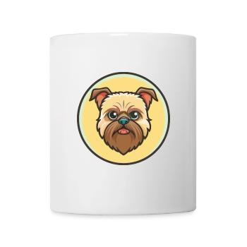 Griffon de Bruxelles Race de chien Dessin animé Kawaii Clipart - Mug blanc - blanc - Devant