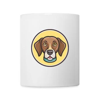 Chien d’arrêt belge race dessin animé Kawaii Clipart - Mug blanc - blanc - Devant