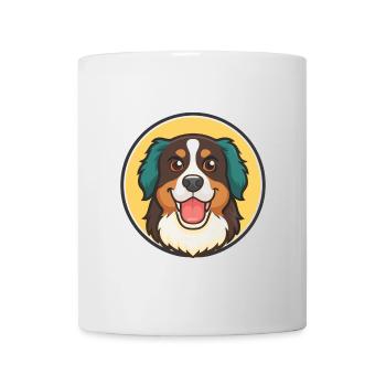 Bernese Mountain Dog Breed Cartoon Kawaii Clipart - Mug - white - Front