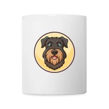 Schwarzer Russischer Terrier Hund Rasse Karikatur Kawaii Haustier - Tasse - Weiß - Vorne