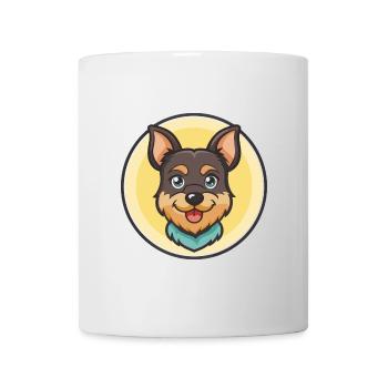 Terrier noir et feu, race de chien, dessin animé kawaii - Mug blanc - blanc - Devant
