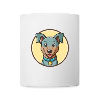 Bleu dentelle chien race dessin animé Kawaii Clipart Animal - Mug blanc - blanc - Devant