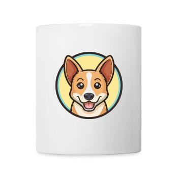 Canaan chien race dessin animé Kawaii Clipart animal de compagnie - Mug blanc - blanc - Devant