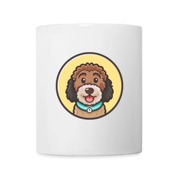 Chien d’eau cantabrique race dessin animé Kawaii Clipart - Mug blanc - blanc - Devant