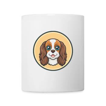 Cavalier Dog Breed Colorful Cartoon Kawaii Clipart - Mug - white - Front