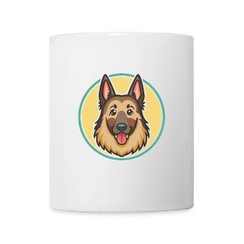 Chien de berger belge, race de chien, dessin animé kawaii clipart - Mug blanc - blanc - Devant