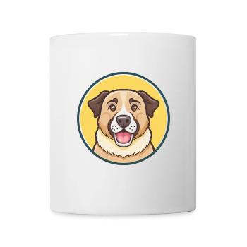 Dessin animé Kawaii de race de chien de berger d'Asie centrale - Mug blanc - blanc - Devant