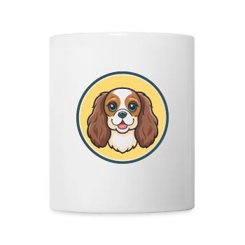 Dessin animé de la race de chien Cavalier King Charles Spaniel - Mug blanc - blanc - Devant