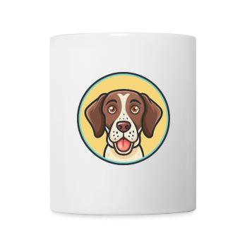 Dessin animé kawaii de la race de chien d'arrêt de Burgos - Mug blanc - blanc - Devant