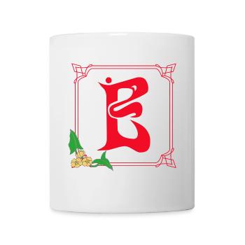 Art Nouveau E Red - Mug - white - Front
