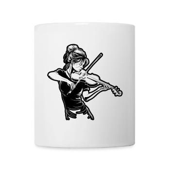 Fiddle Girl Drawing - Mug - white - Front