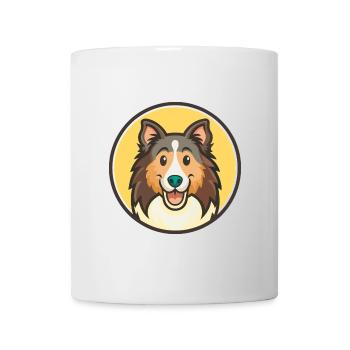 Collie Race de chien Dessin animé Kawaii Clipart Animal de compagnie - Mug blanc - blanc - Devant