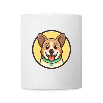 Cur Dog Breed Cartoon Kawaii Clipart Illustration - Mug - white - Front