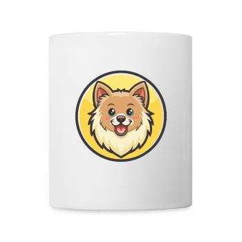 Chien Spitz danois, dessin animé Kawaii, clipart pour animaux de compagnie - Mug blanc - blanc - Devant