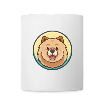 Chow Chow Hund Rasse Karikatur Kawaii Clipart Tier - Tasse - Weiß - Vorne