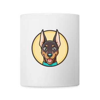 Doberman Chien Race Coloré Dessin animé Kawaii Clipart - Mug blanc - blanc - Devant