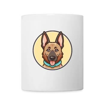 Dutch Shepherd Dog Breed Cartoon Kawaii Clipart - Mug - white - Front