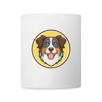 English Shepherd Dog Breed Cartoon Kawaii Clipart - Mug - white - Front