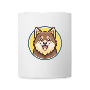 Finnish Lapphund Dog Breed Cartoon Kawaii Clipart - Mug - white - Front