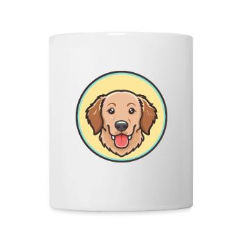 Flat Coated Retriever Dog Breed Cartoon Kawaii Pet - Mug - white - Front