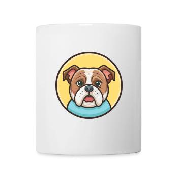 Bouledogue anglais Chien Race Dessin animé Kawaii Clipart - Mug blanc - blanc - Devant