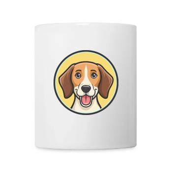 English Foxhound Dog Breed Cartoon Kawaii Clipart - Mug - white - Front