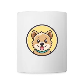 Race de chien dessin animé Kawaii Clipart Illustration - Mug blanc - blanc - Devant
