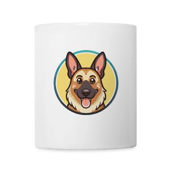 Berger d’Europe de l’Est Race Dessin animé Kawaii - Mug blanc - blanc - Devant
