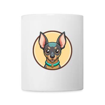 English Toy Terrier Dog Breed Funny Cartoon Kawaii - Mug - white - Front