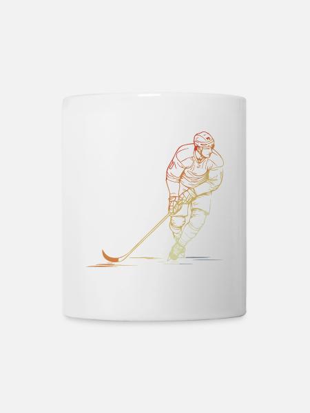 Retro Eishockeyspieler - Tasse - Weiß