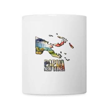 Aquarell Landkarte Papua Neuguinea - Tasse - Weiß - Vorne